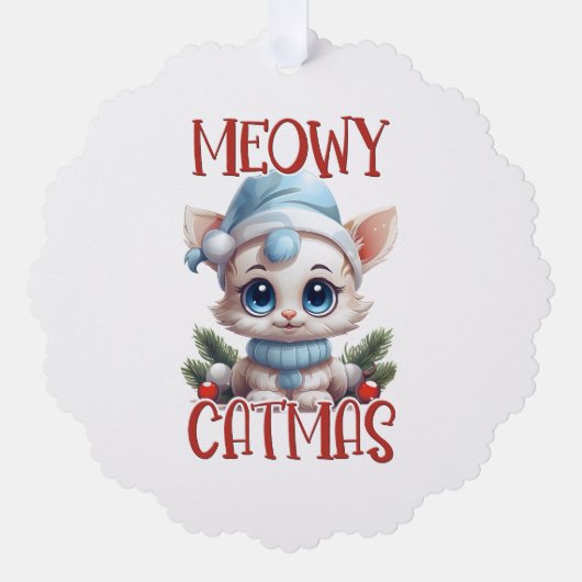 kerstkat ornament kaart (Voorkant)