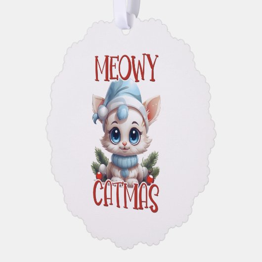 kerstkat ornament kaart (Links)