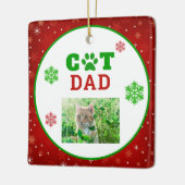 Kerstkat Papa Paw Print Snowflake Keramisch Ornament (Links)