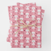 kerstkat — papierbladen inpakpapier vel (In situ)