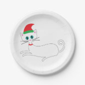 kerstkat papieren bordje (Voorkant)