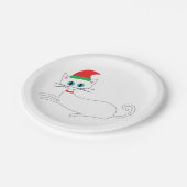 kerstkat papieren bordje (Gekanteld)