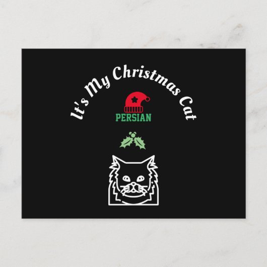 Kerstkat - Perzisch Briefkaart (Voorkant)