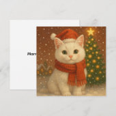 Kerstkat Plat Kaart met Sfeer (Voorkant / Achterkant)