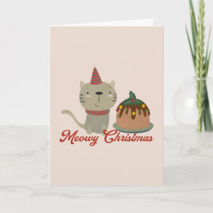 Kerstkat Pun: Meowy Kerstmis Kaart