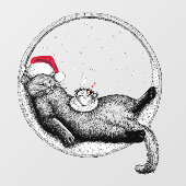 kerstkat raamsticker (Vel)