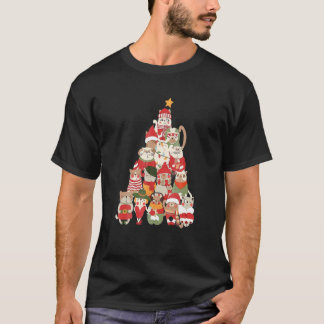 Kerstkat Ree Prettig Kerstfeest Retro Groovy T-shirt