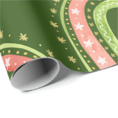 Kerstkat & Regenboog Inpakpapier (Rol Hoek)