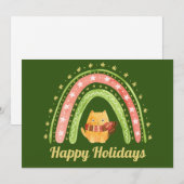 Kerstkat & Regenboog Persoonlijke Kerstkaart (Voorkant / Achterkant)