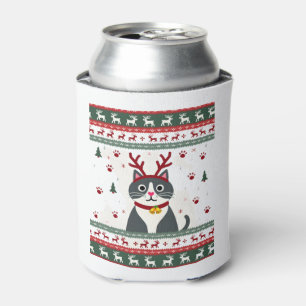 Kerstkat Rendier Verschrikkelijke Kerst Sweater T- Blikjeskoeler