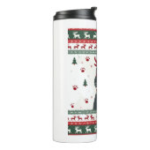 Kerstkat Rendier Verschrikkelijke Kerst Sweater T- Thermosbeker (Gedraaid links)