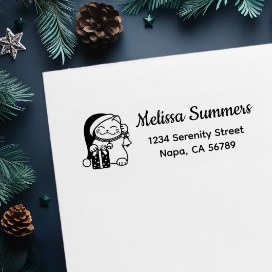 Kerstkat retouradres  zelfinktende stempel