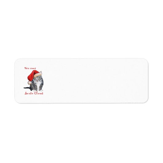 Kerstkat Retouradreslabels Etiket (Voorkant)