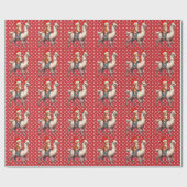 Kerstkat rijdt op lama, Kerstlama en kitten Cadeaupapier (Vlak)