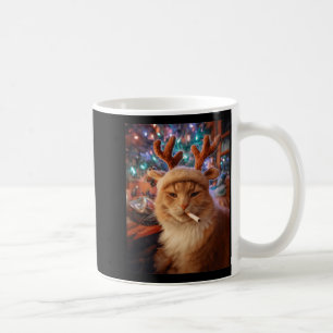 Kerstkat Rokt Sigaret Meme Gen Z Comfort Koffiemok