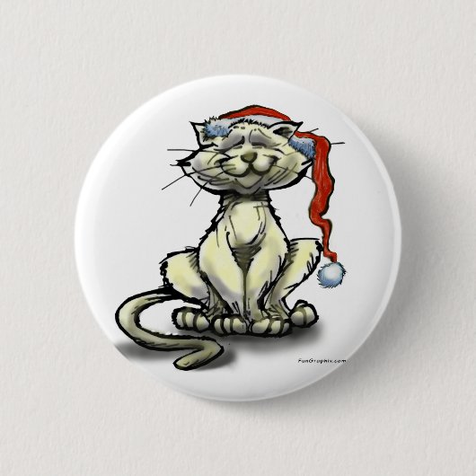kerstkat ronde button 5,7 cm (Voorkant)