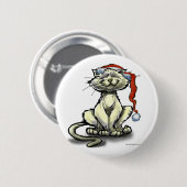kerstkat ronde button 5,7 cm (Voorkant /achterkant)