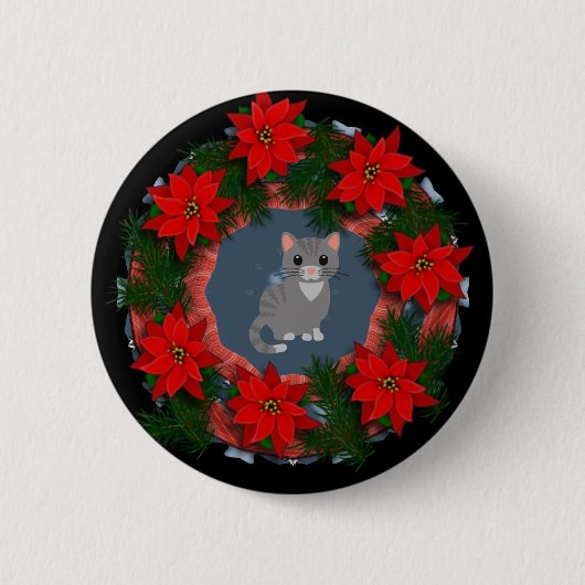 kerstKat Ronde Button 5,7 Cm (Voorkant)