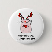 kerstkat ronde button 5,7 cm (Voorkant)