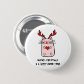 kerstkat ronde button 5,7 cm (Voorkant /achterkant)