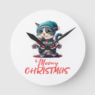 Kerstkat Ronde Klok