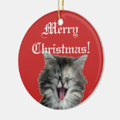 Kerstkat rood ornament (Links)