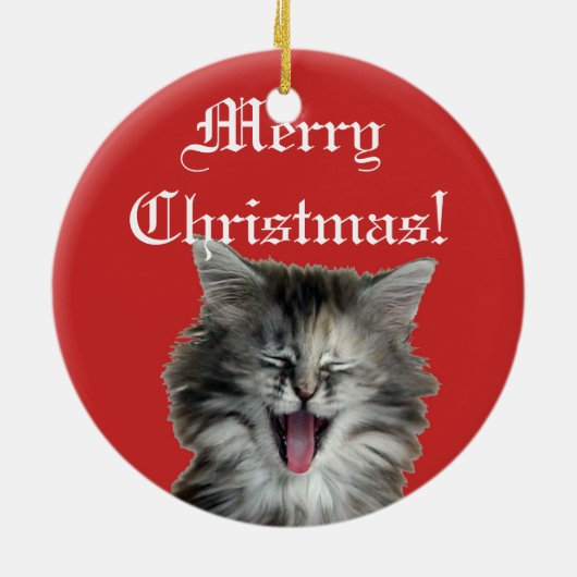 Kerstkat rood ornament (Achterkant)