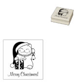 kerstkat rubberstempel (Gestempeld)