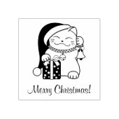 kerstkat rubberstempel (Afrduk)