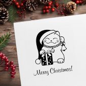 kerstkat rubberstempel