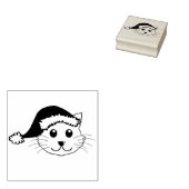 kerstkat rubberstempel (Gestempeld)