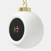 Kerstkat Santa Boom Vector Keramische Bal Ornament (Rechts)