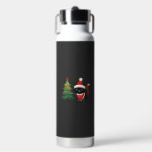 Kerstkat Santa Boom Vector Waterfles (Voorkant)