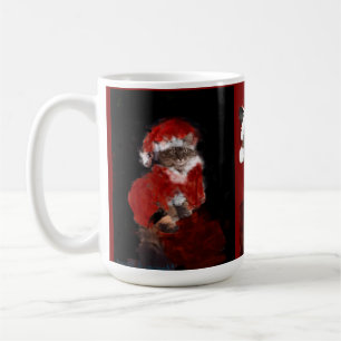 Kerstkat Santa Maureen Girard Blauwe Ogen Koffiemok