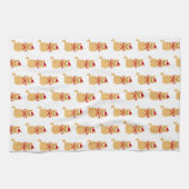 kerstkat Santa Painting Theedoek (Horizontaal)