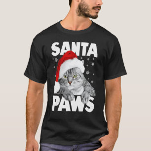 Kerstkat Santa Pootjes Funny Kerstkat T-shirt