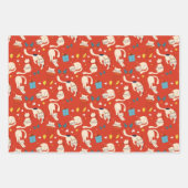 Kerstkat scandinavische moderne fel patroonplaat inpakpapier vel (Voorkant 3)