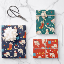 Kerstkat scandinavische moderne fel patroonplaat