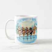 Kerstkat Schaatsers, Glas Coaster Koffiemok (Links)