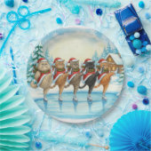 Kerstkat Schaatsers, Papieren Bord (Feest)