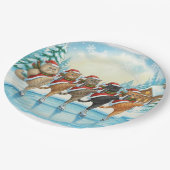 Kerstkat Schaatsers, Papieren Bord (Gekanteld)