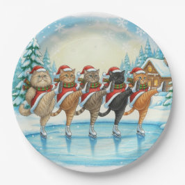 Kerstkat Schaatsers, Papieren Bord