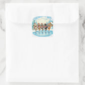 Kerstkat Schaatsers, Stickers (Tas)