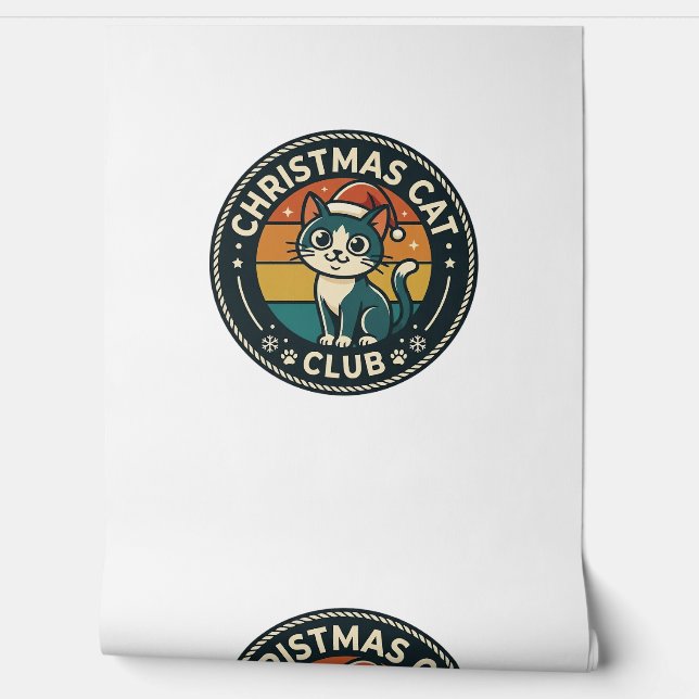 Kerstkat Schattig Kittige Ontwerp - Kerstkat Cl Behang (Afrollen)