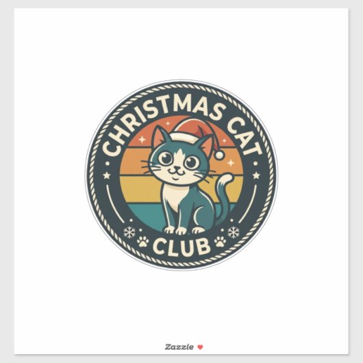 Kerstkat Schattig Kitty-ontwerp - Kerstkat Cl Sticker (Vel)