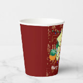 kerstkat schattig, persoonlijke tekst aanpassen papieren bekers (Rechts)