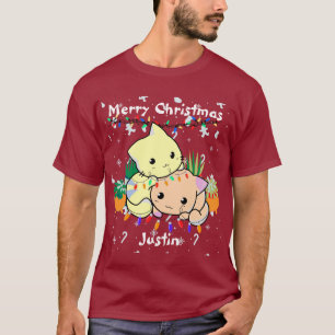 kerstkat schattig, persoonlijke tekst aanpassen t-shirt