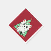 kerstkat servet (Hoek)