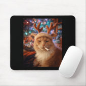 Kerstkat Sigaret Roken Meme Gen Z Comfort Muismat (Met muis)