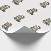 Kerstkat Sinterklaashoed Vintage Gravure Design_1 Cadeaupapier (Hoek)